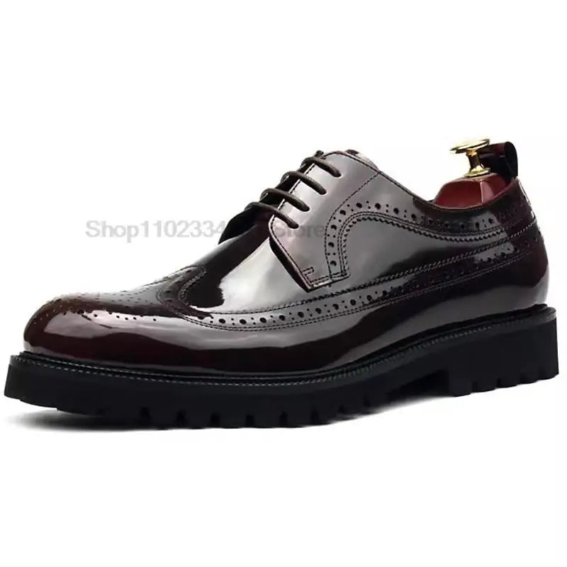 HNXC Men's Oxfords Genuine Leather Round Head Oxford Footwear Handmade Lace Up Office Wedding Party Formal Dress Shoe For Men
