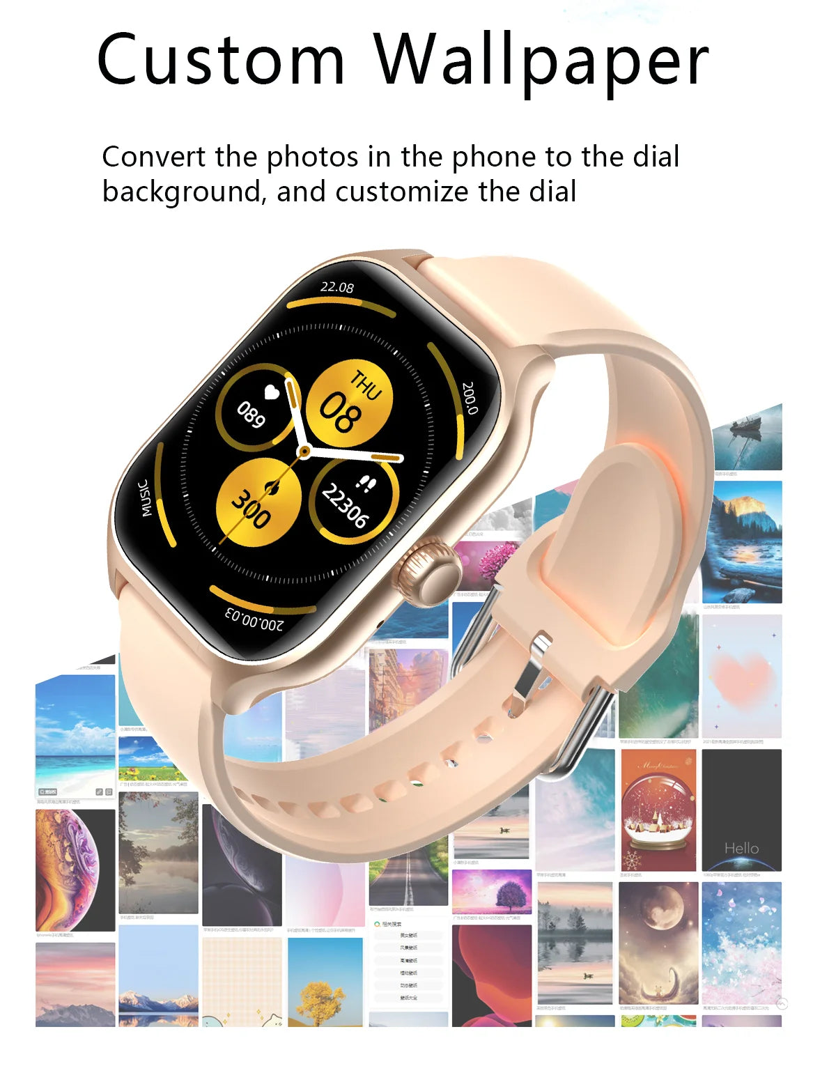 PHONEPACE  C20 Smartwatch 1.77-inch HD Display Bluetooth Call Message Alert Sports Mode Smartwatch For Men Women