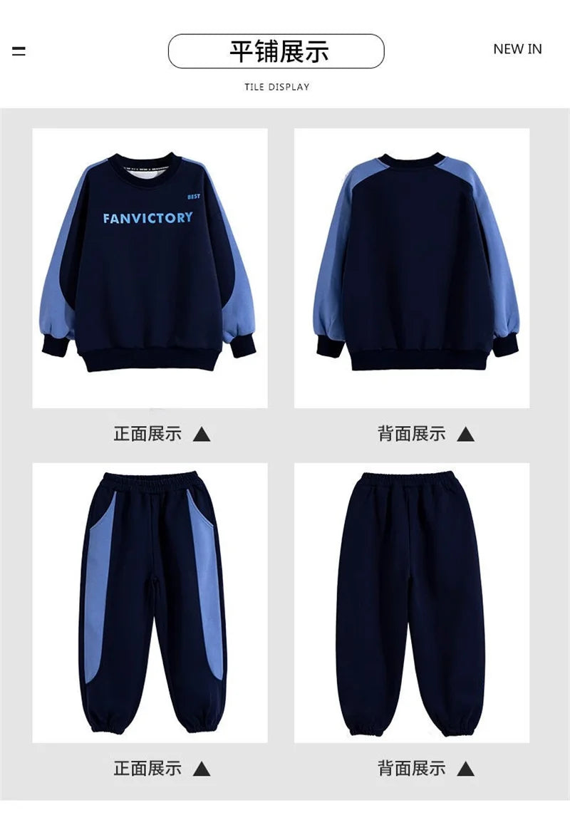 Boys Prints Letter Sets Children Spring Fashion Clothes Suits Kids Casual Sweatshirts+Pants 2Pcs Simplicity Autumn Outfits