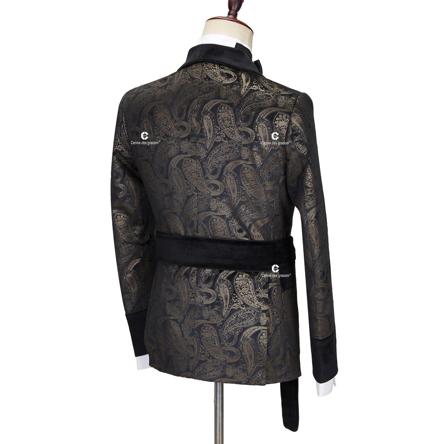 Tuxedo for Mens: Men's Suit Paisley Tuxedo For Wedding Double Breasted Shawl