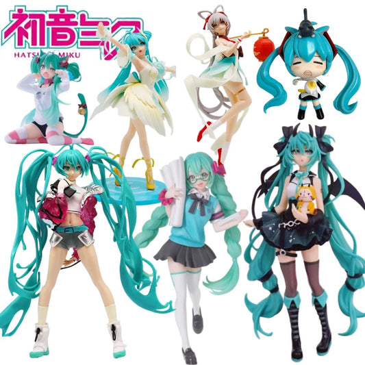Student Girl Hatsune Miku  Action Figures Fashion Figure Model Miku Room Decorations PVC Collection Model Doll Toy