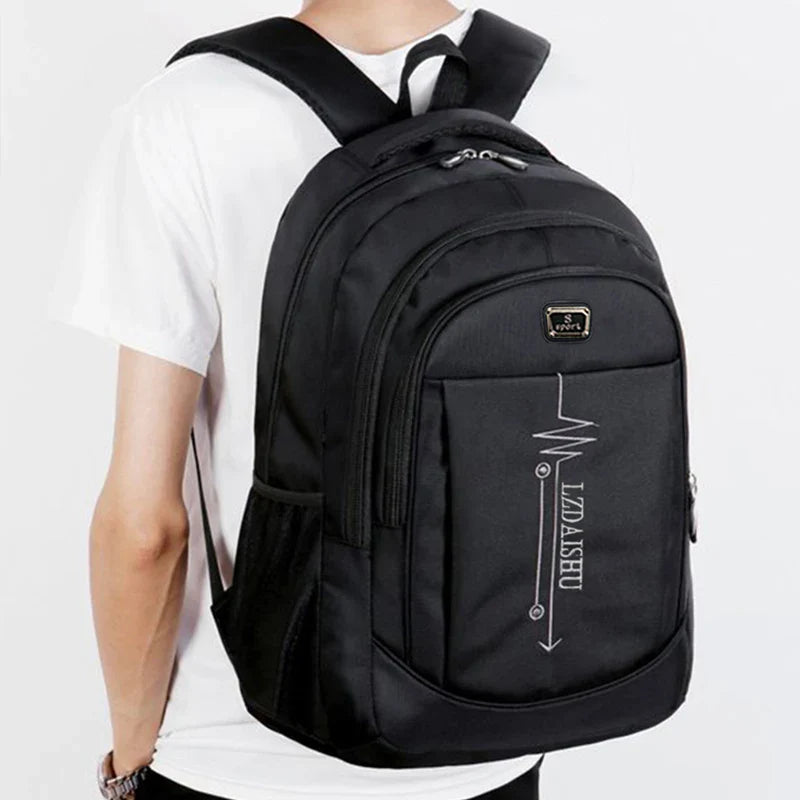 Business casual backpack for men, laptop bag, large capacity travel bag, student schoolbag, Korean version student backpack [zip
