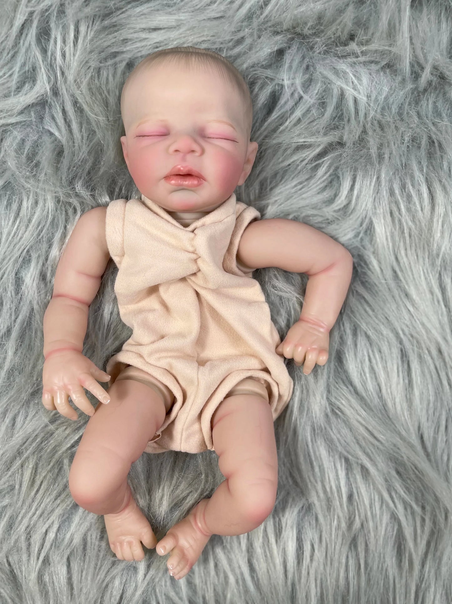 16 Inch Kit Reborn Zendric 3D Painted Skin Doll With Rooted Eyelashes and Cloth Body Unassembled Reborn Baby Doll Parts Molds
