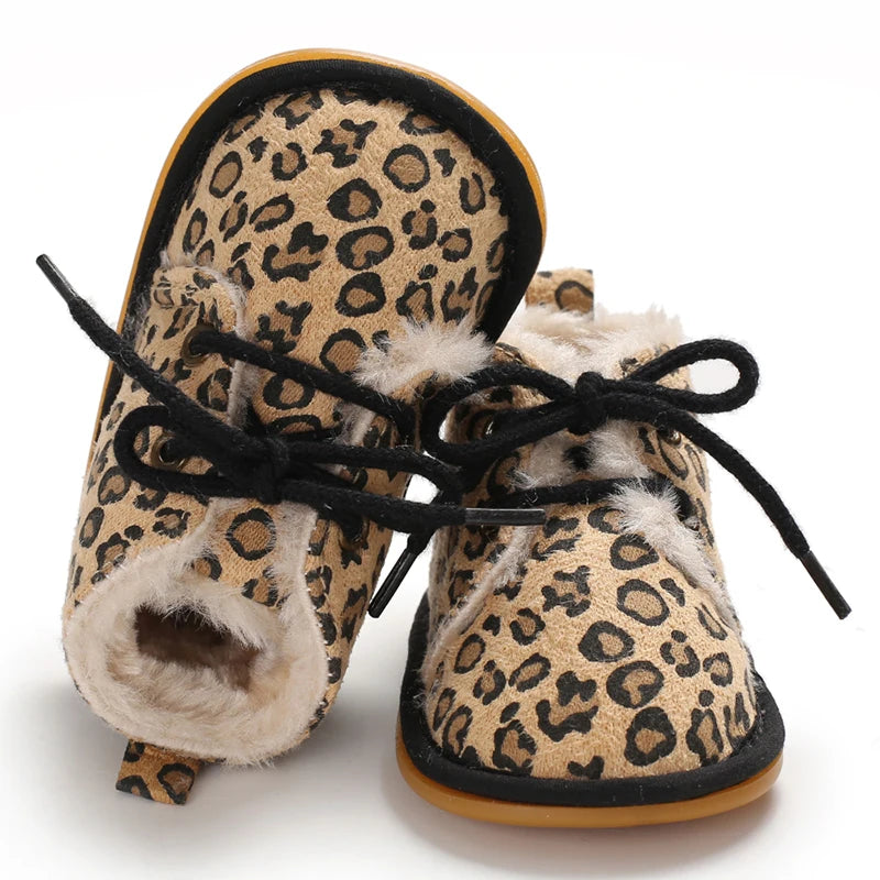 Leopard Theme Baby Shoes Boy Infant Toddler Casual Cotton Sole Anti-slip