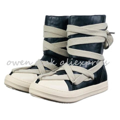 Owen Seak Women Snow Boots High-TOP Sneakers Men PU Leather Luxury Trainers