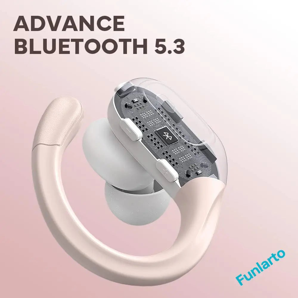 Sport Bluetooth 5.3 Earphones Earhook Headphones IPX7 Waterproof Wireless Earbuds 75 Hrs with LED Power Display Physical buttons