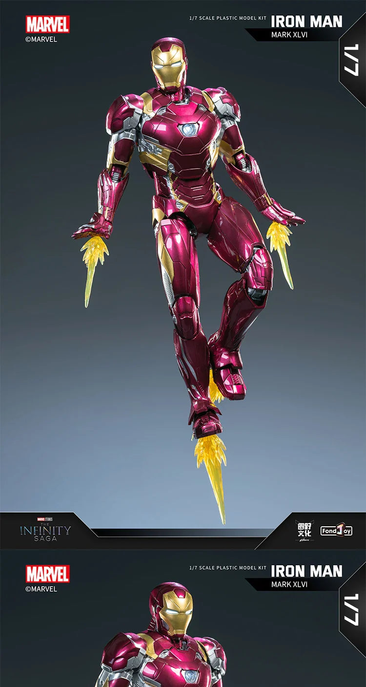 Original FondJoy Iron Man MK42 MK43 MK46MK5 MK6 MK7 DIY Toy Action Figure Tony Stark Legend Collection Anime Model Kids Gift