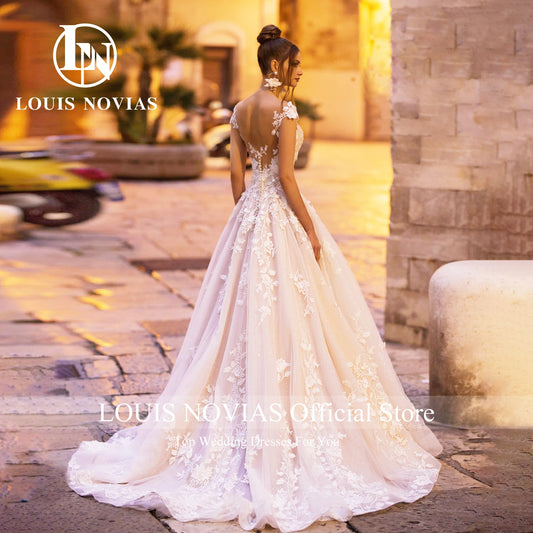 Wedding Dresses For Women Off Shoulder Backless Appliques