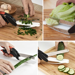 Premium Chop Scissors Cutting Board Scissors Vegetable Chopper Easy Cutter