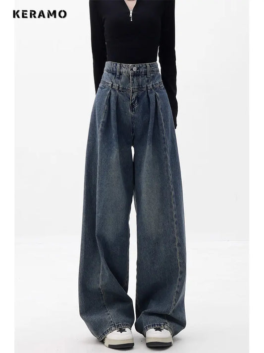 Women Streetwear Vintage Jeans Denim Pant Korean Fashion Baggy Jeans