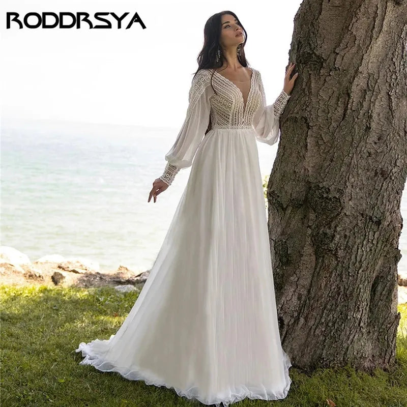 White Bridesmaid Dresses: Wedding Dresses For Women Chiffon Puffy Sleeve