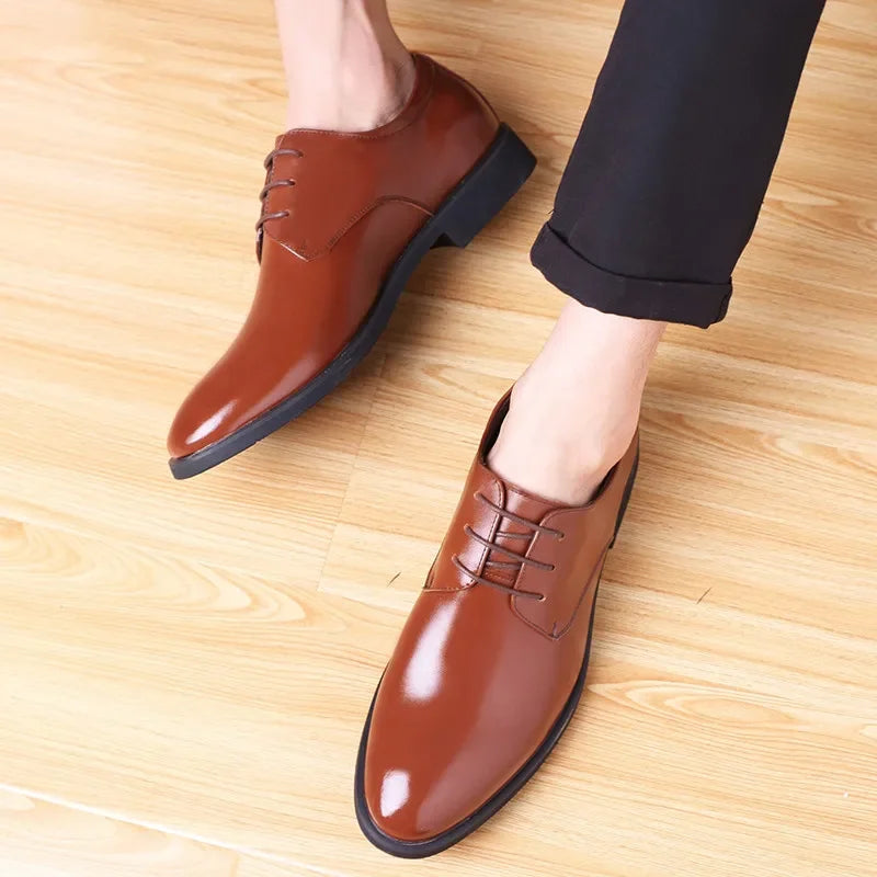 Leather Shoes for Men Formal Dress Wedding Flats British Style Casual Oxfords Non Slip Office Work Designer Shoes