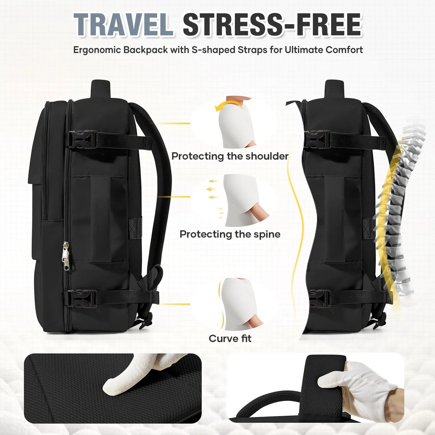 Ryanair 40x30x20 Luggage Cabin Bag, 40x30x20 Bag Men Women 15.6inch Laptop Bag Business  Travel Backpack，College School Backapck