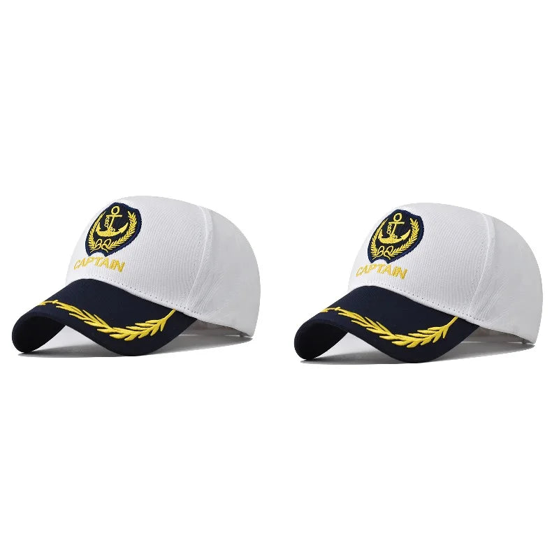 Men Women Baseball Caps Nautical Marine Sailor Navy Captain Hats Adjustable Cotton Hat for Party Performance Costume Cosplay Y2K