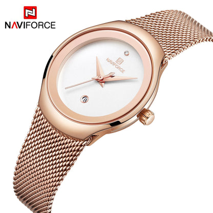 NAVIFORCE Watch Women Fashion Dress Quartz Watches Lady Stainless Steel Waterproof Wristwatch Simple Girl Clock Relogio Feminino