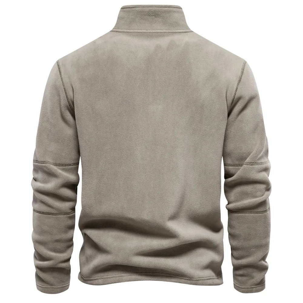Outdoor Casual Hoodie Sweatshirt Men's Cotton Warm Zipper Collar Top