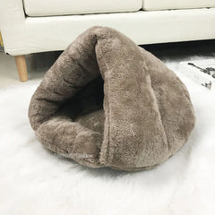 Winter Dog House Soft Plush Pet Cat Bed Round Cushion Warm Basket Cat Sleep Bag