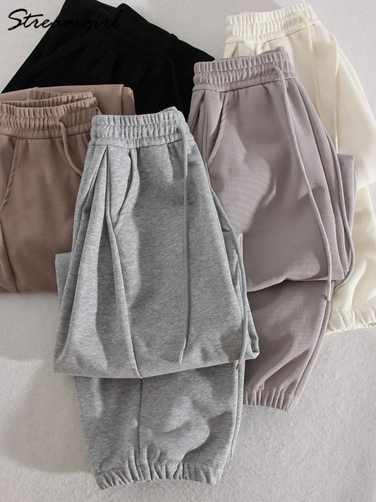 Winter Khaki Baggy Sweatpants For Women