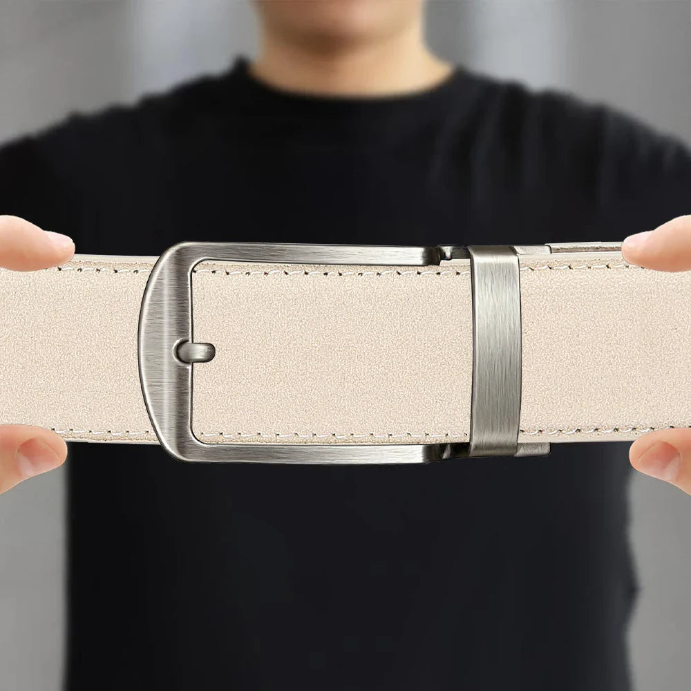 Men Belts Leather Waist Strap Male Automatic Buckle Waistband Mens High Quality Girdle Belts for Women Men Gifts 105 115 125cm