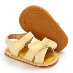 Cute Summer Sandals Yellow Princess Bow Decoration Casual Soft Rubber Sole