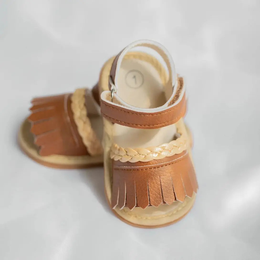 Baby Sandals Baby Girl Shoes Flats Rubber Sole Anti-Slip Sandalen Garden Shoes