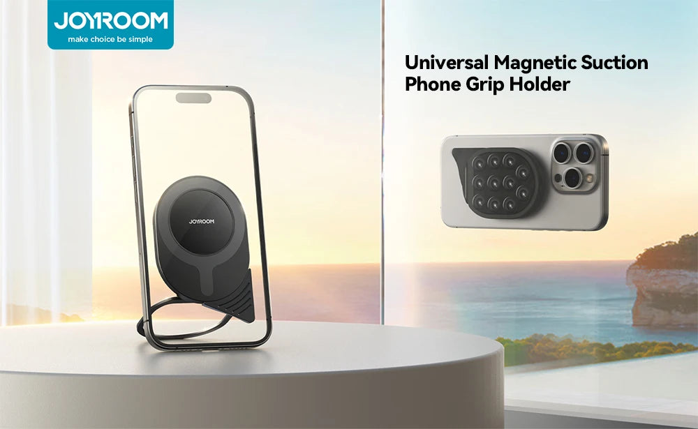 Phone Mount Strong Magnetic Phone Holder Mount with Pull Ring Phone Grip for iPhone/Samsung/Android
