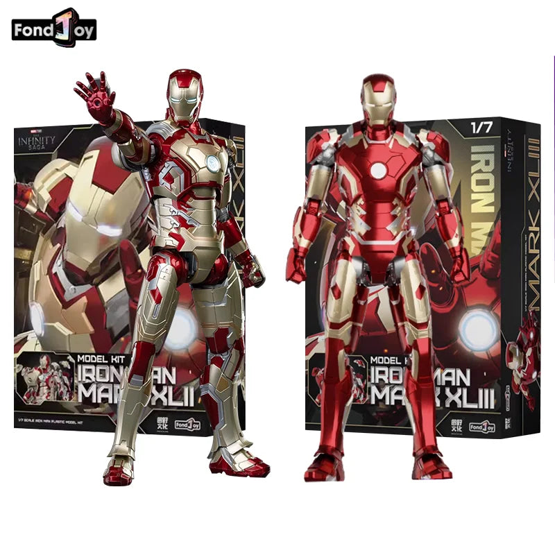 Original FondJoy Iron Man MK42 MK43 MK46MK5 MK6 MK7 DIY Toy Action Figure Tony Stark Legend Collection Anime Model Kids Gift