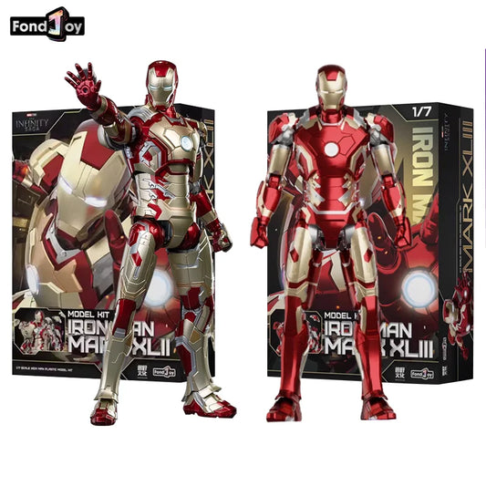 Original FondJoy Iron Man MK42 MK43 MK46MK5 MK6 MK7 DIY Toy Action Figure Tony Stark Legend Collection Anime Model Kids Gift