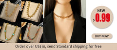 Stainless Steel Gold Color Thick Chain Choker Necklace Bracelet for Women Fashion