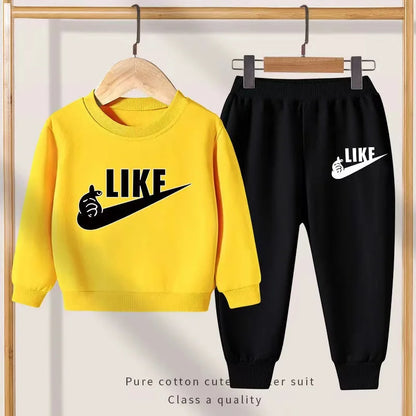 Autumn Kid Boy Clothes Set Children Girls Letter Printed Sweatshirt Top And Pants Bottom 2PCS Suit Baby Long Sleeve Tracksuits