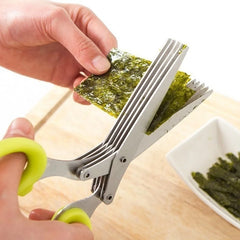 Muti-Layers Kitchen Scissors Stainless Steel Vegetable Cutter Scallion Herb Laver