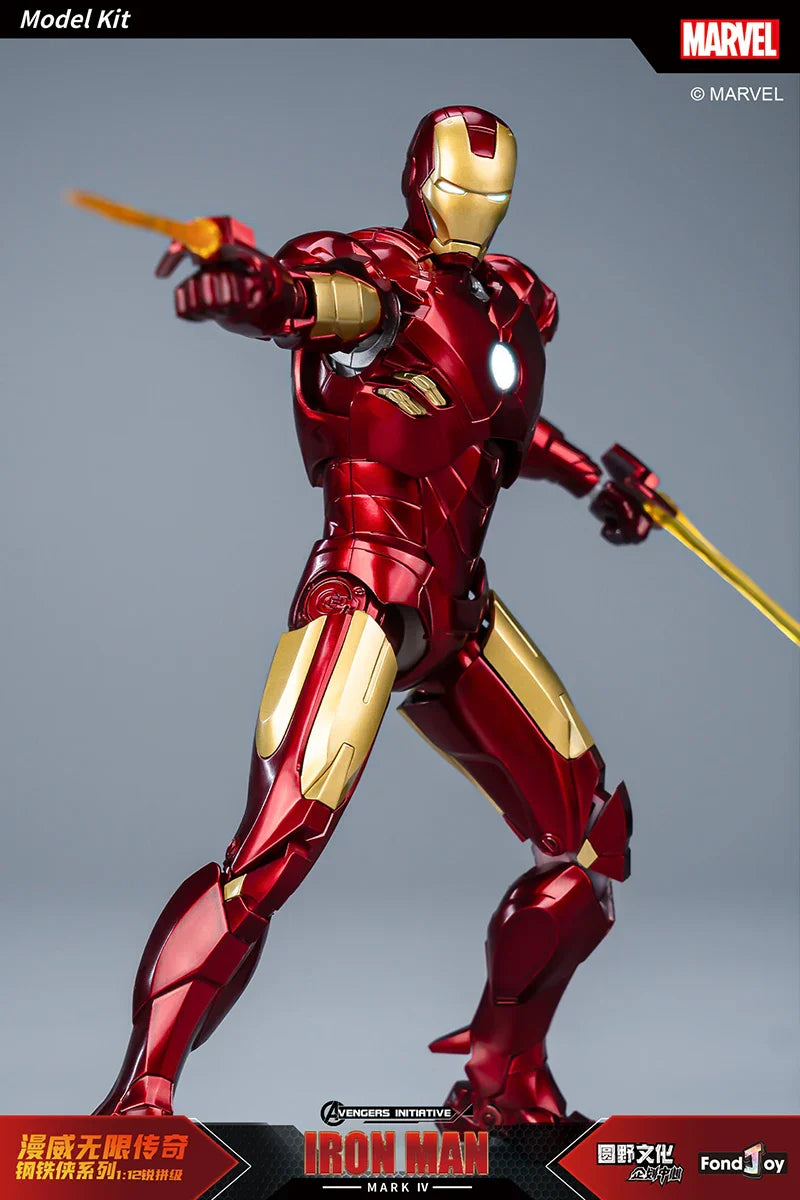 NEW Original Fondjoy Anime Figure Iron Man MK4 Model Kit 1/12 Infinity Saga Ironman Mark 4 Assembly ABS Joint Movable Kid Toys