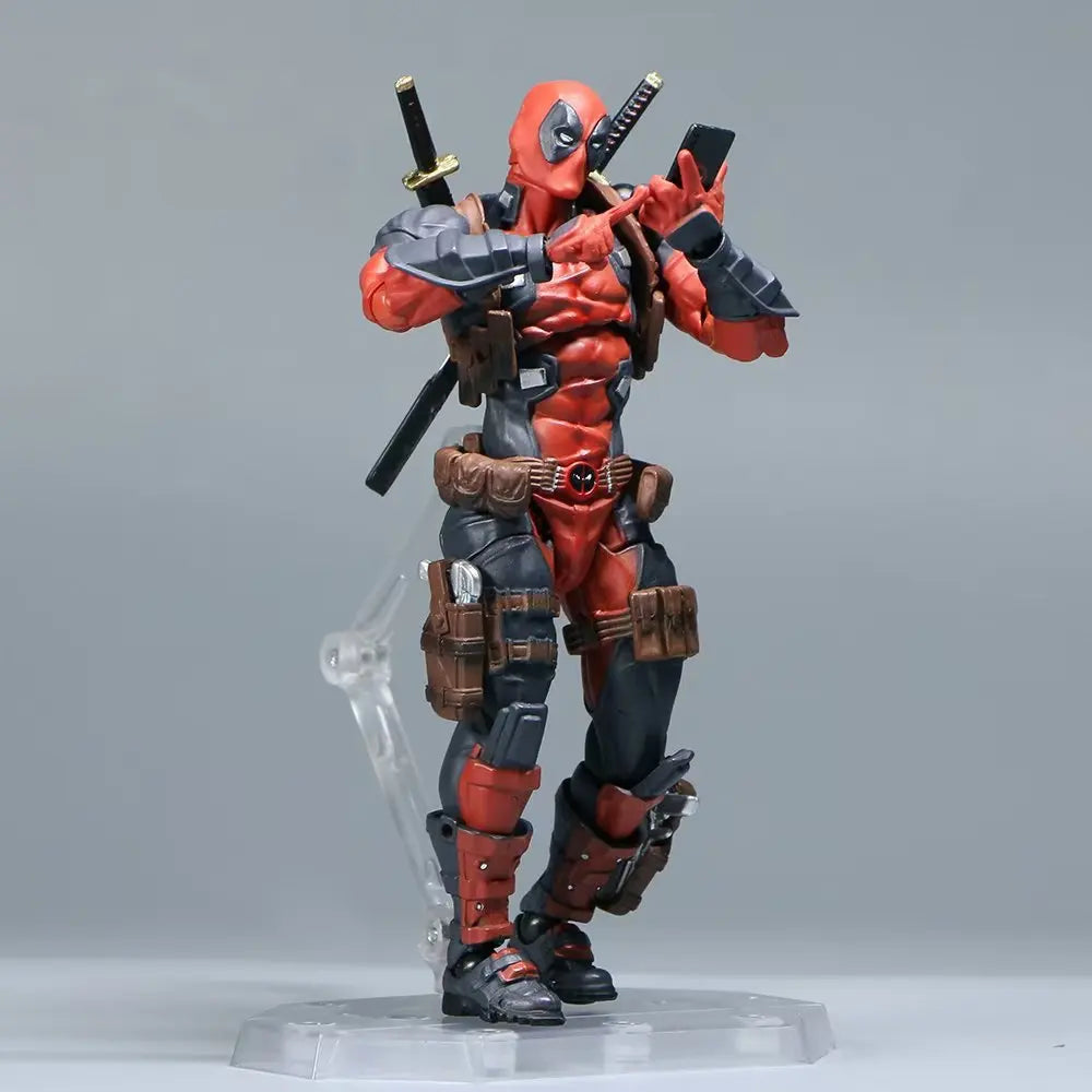 AMAZING YAMAGUCHI Deadpool & Wolverine 2.0 Grey Action Figure Mutants Joint Movable KAIYODO Wade Model Movie Toys for Kids Gift
