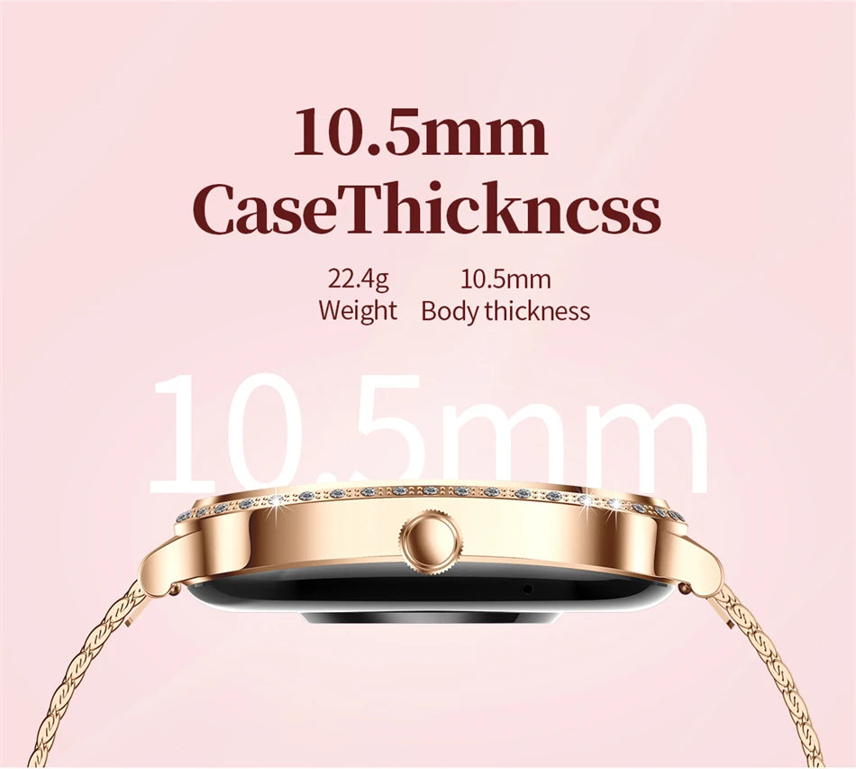 New Luxury Smart Watch Women 1.75" HD Display Heart Rate Sport Fitness IP68 Waterproof Bluetooth Call Smartwatch For Lady Gift
