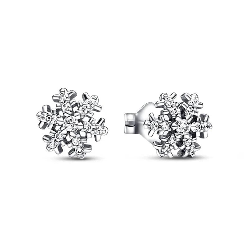 New 925 Silver Earring Shaped Circle Pearls Drop Earring Sparkling Bow Stud Earrings PandKK Original For Women Gift Fine Jewelry