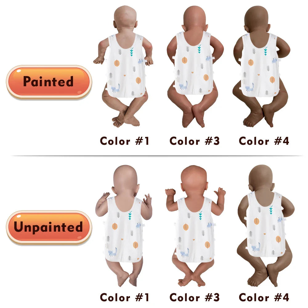 Full Body Silicone Reborn Baby Girl Loulou 20Inch 1:1 Lifelike Silicone Bebe Washable Newborn Dolls for Kids Teaching