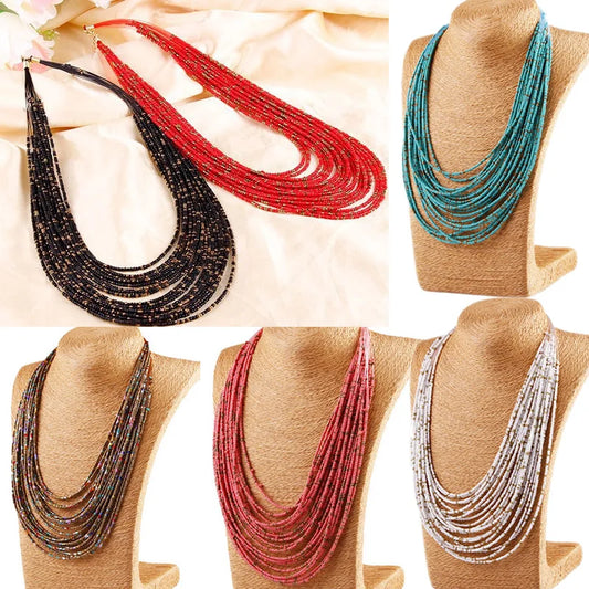 Acrylic Beads Jewelry Sets Bohemia Multi-in-one necklace Women Fashion Statement