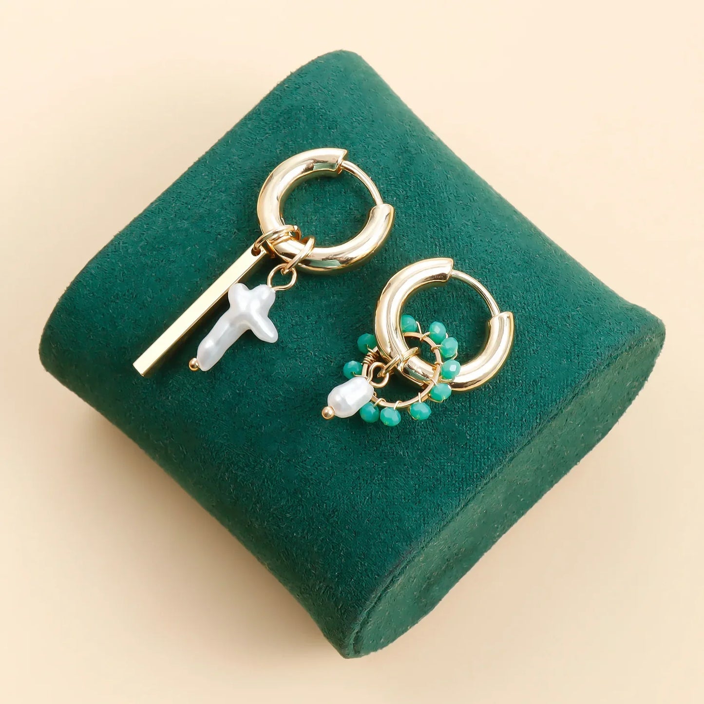 Geometric Crystal Asymmetric Dual-use Ear Buckle Earrings for Women Jewelry