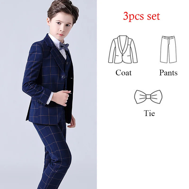 Children Boys Wedding Suit 1-14 Years Teenager Kids Suits Outfits Set Formal Elegant Suit For Children All Seasons Baby Boy Suit