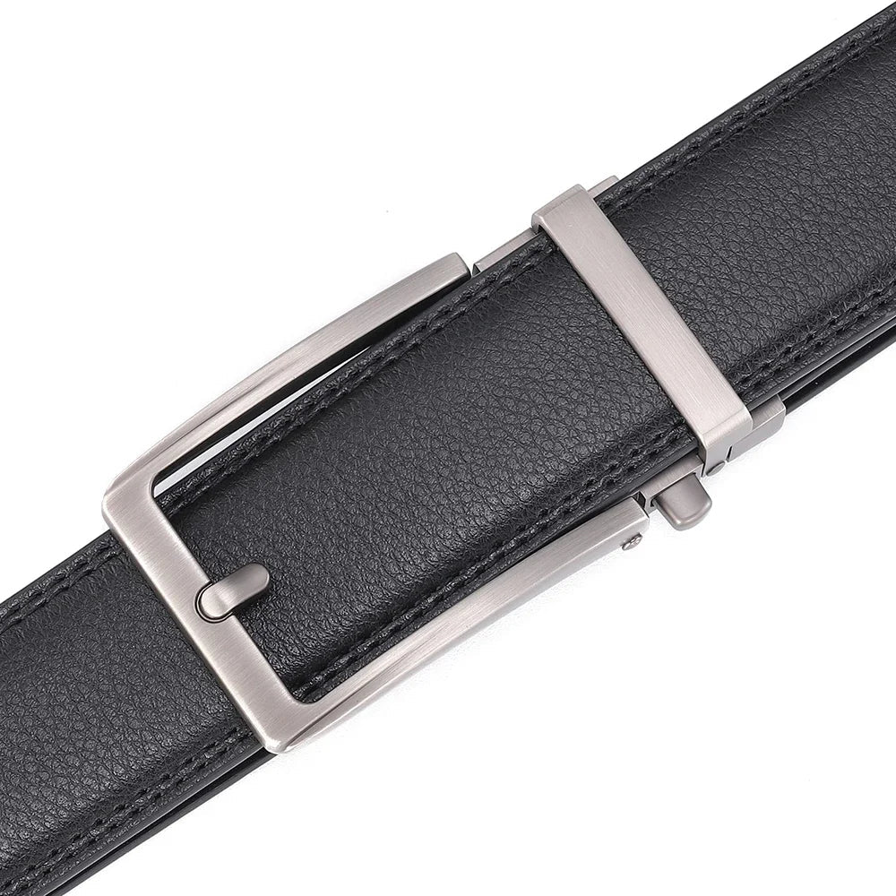 Unisex Click Belts for Men Luxury Brand Designer Fashion Automatic Buckle Genuine Leather Men's Belt Male Jeans Waist Strap Blue