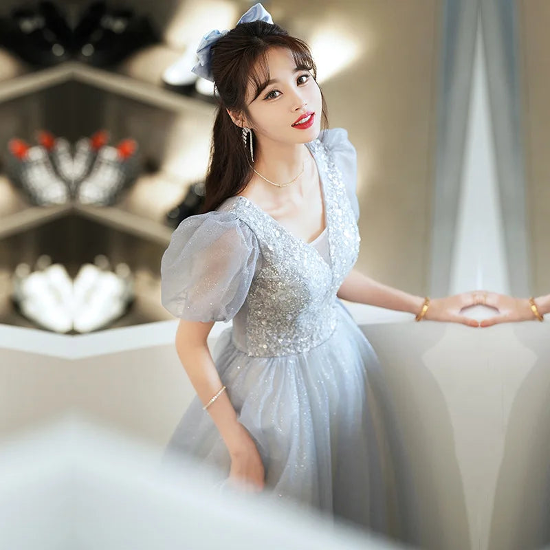 Homecoming Dresses: Evening Prom Dresses for Women Sparkling Puff Sleeve