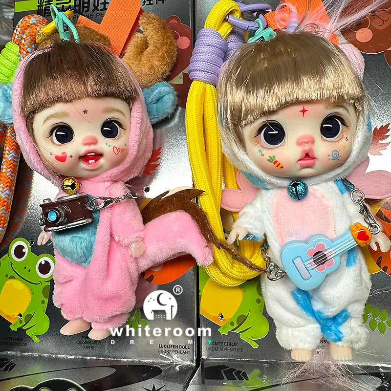 Mini Doll Dolls for girls Labbu doll pocket blyth Boy girl Doll Barbi cry Baby Rainbow Ball jointed doll Mobile phone Decoration