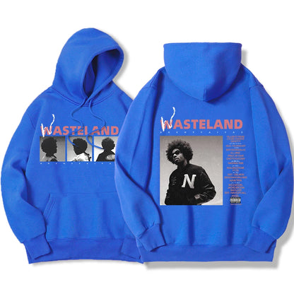 Brent Faiyaz Hoodie Music Album Wasteland Graphic Print Hooded Sweatshirt Hip Hop Streetwear Vintage Oversized Hoody Streetwear