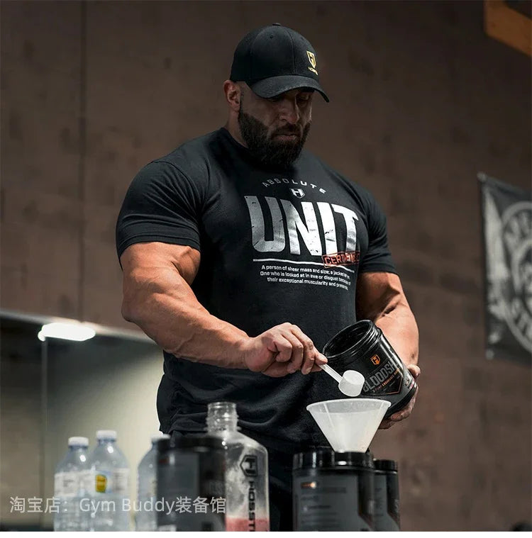 Short Sleeved Fitness American Loose Muscle Tough Guy Top Breathable Sports