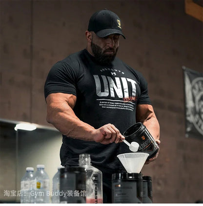 Short Sleeved Fitness American Loose Muscle Tough Guy Top Breathable Sports