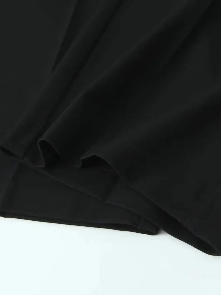 Autumn Women Casual Pants Drawstring Waist Straight Loose Wide Leg Trousers
