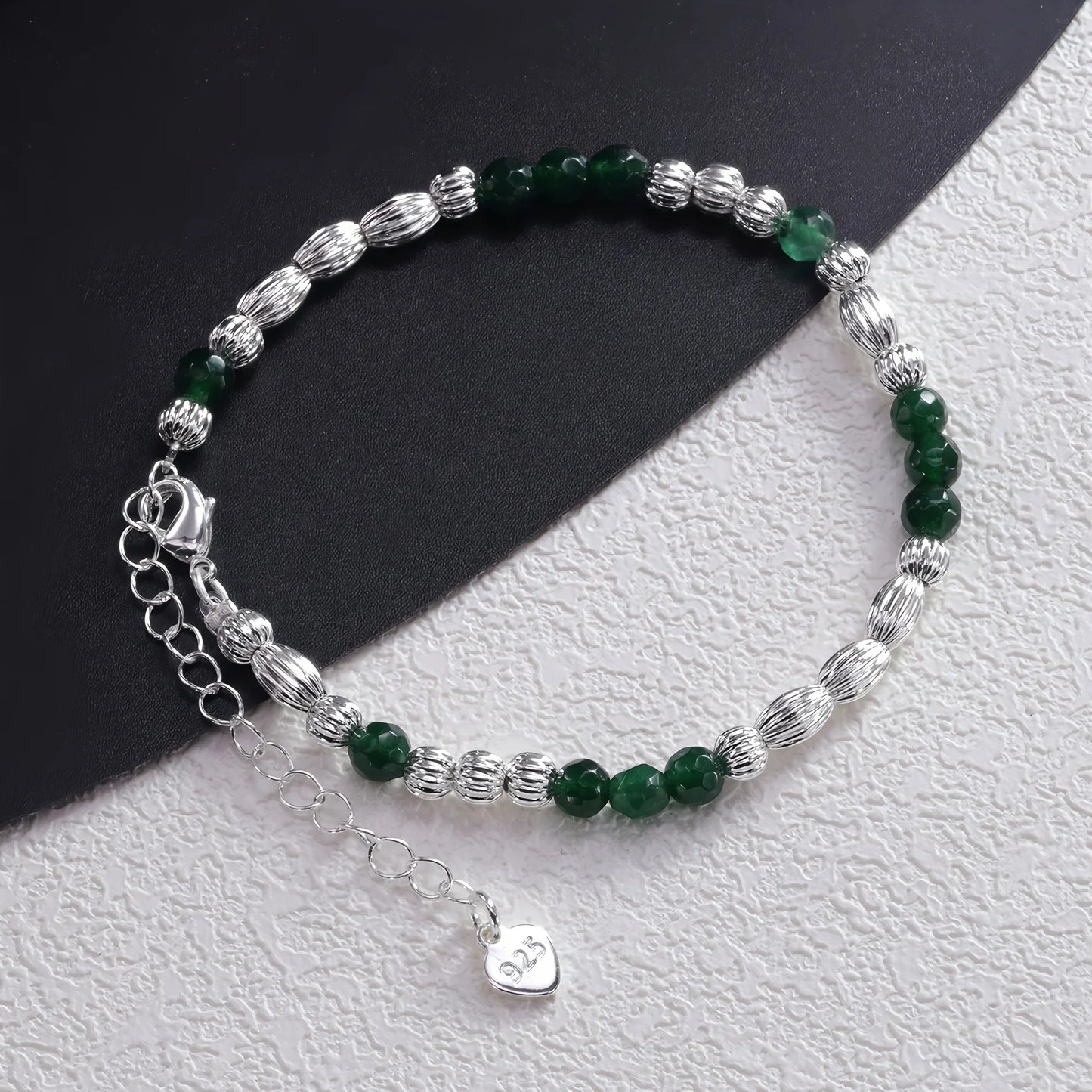 VENTFILLE 925 Sterling Silver Line Extremely fine Bracelet for Women Love Haert Bead Korean Ins Sweet Jewelry Gift Dropshipping