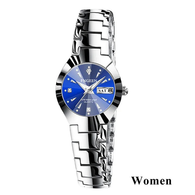 2024 FNGEEN 5808 Relogio Feminino Couple Watch Men Quartz watch for Lovers Luxury Womens wristwatch Stainless Steel Waterproof