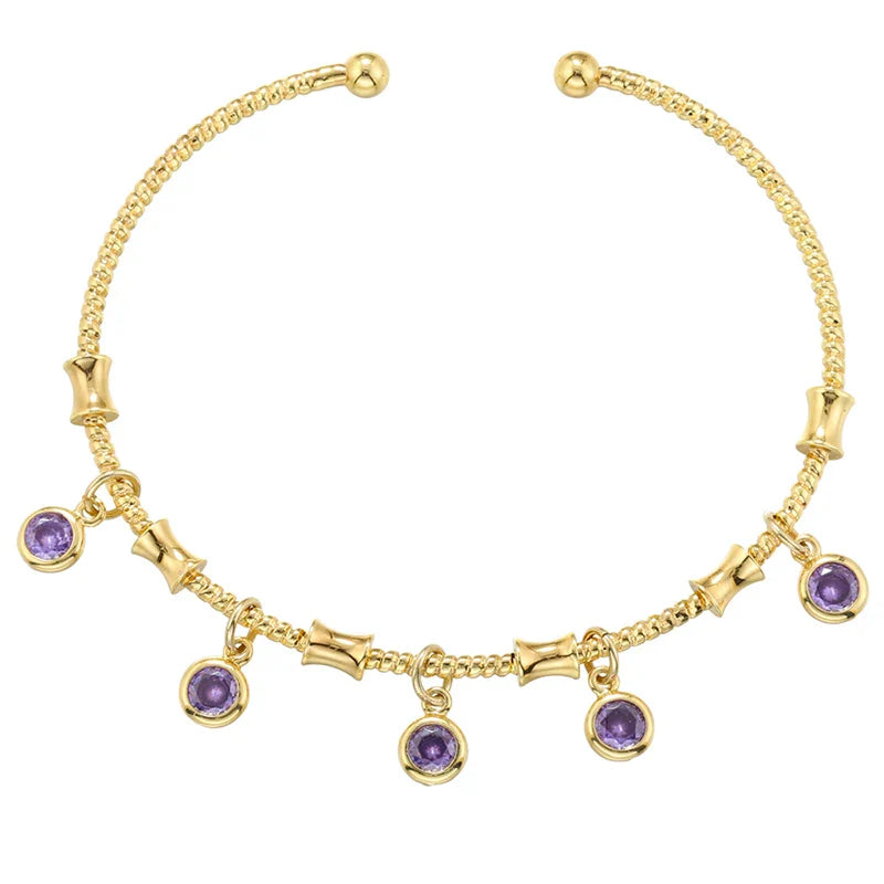 ZHUKOU candy charms bracelet for women Gold color romantic round charms bangles lady birthday gifts Man bracelet Jewelry VL338