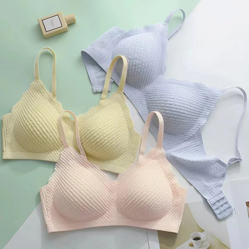 Top Lace Seamless Women's Underwear Small Chest Gathered Non-slip